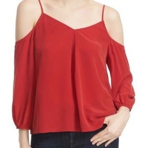 Joie Cold Shoulder Red Top